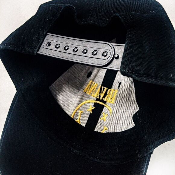 Nirvana Embroidered Smiley Black Cotton Adjustable Baseball Cap Unisex - Picture 7 of 8
